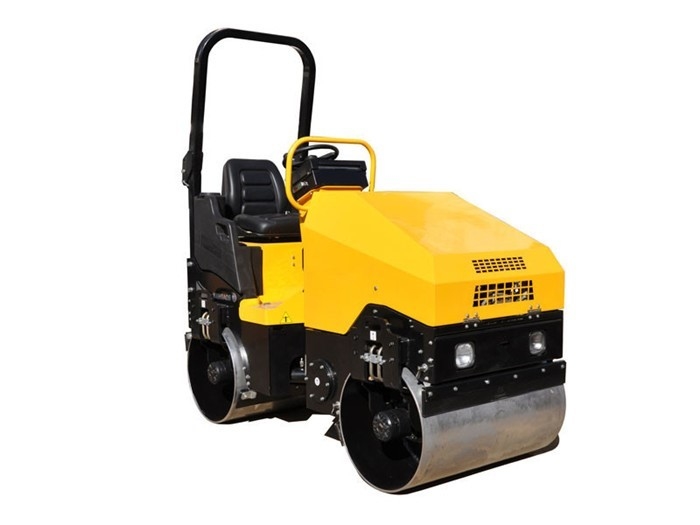 ISO Tandem Road Roller Machine Berat 1,5t Mesin Diesel Garansi Satu Tahun 1,3-1,5ton